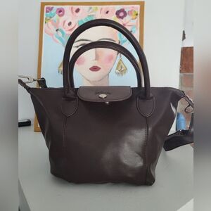 OBO || Longchamp Brown Leather Bag S Tote please review measurements!
